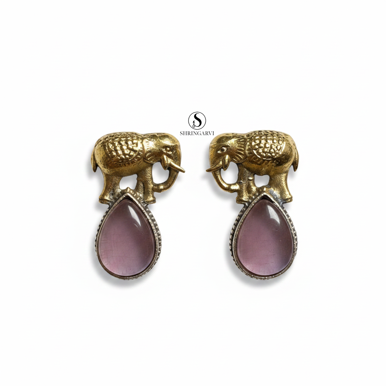 Pink Girija Dual Tone Studs