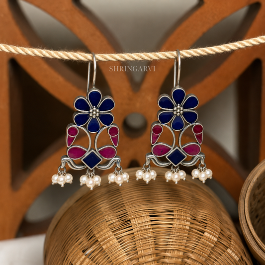 Blue Magenta Morni Danglers