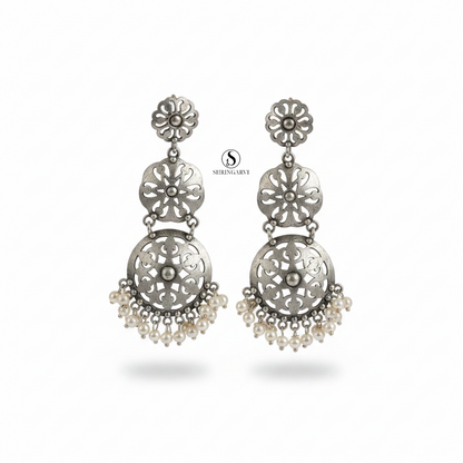 Pearl Madhubala Brass Danglers