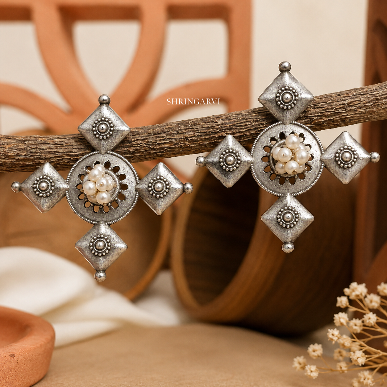 Panchali Pearl Brass Studs