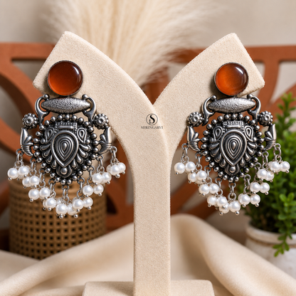 Amber Brown Raagini Danglers