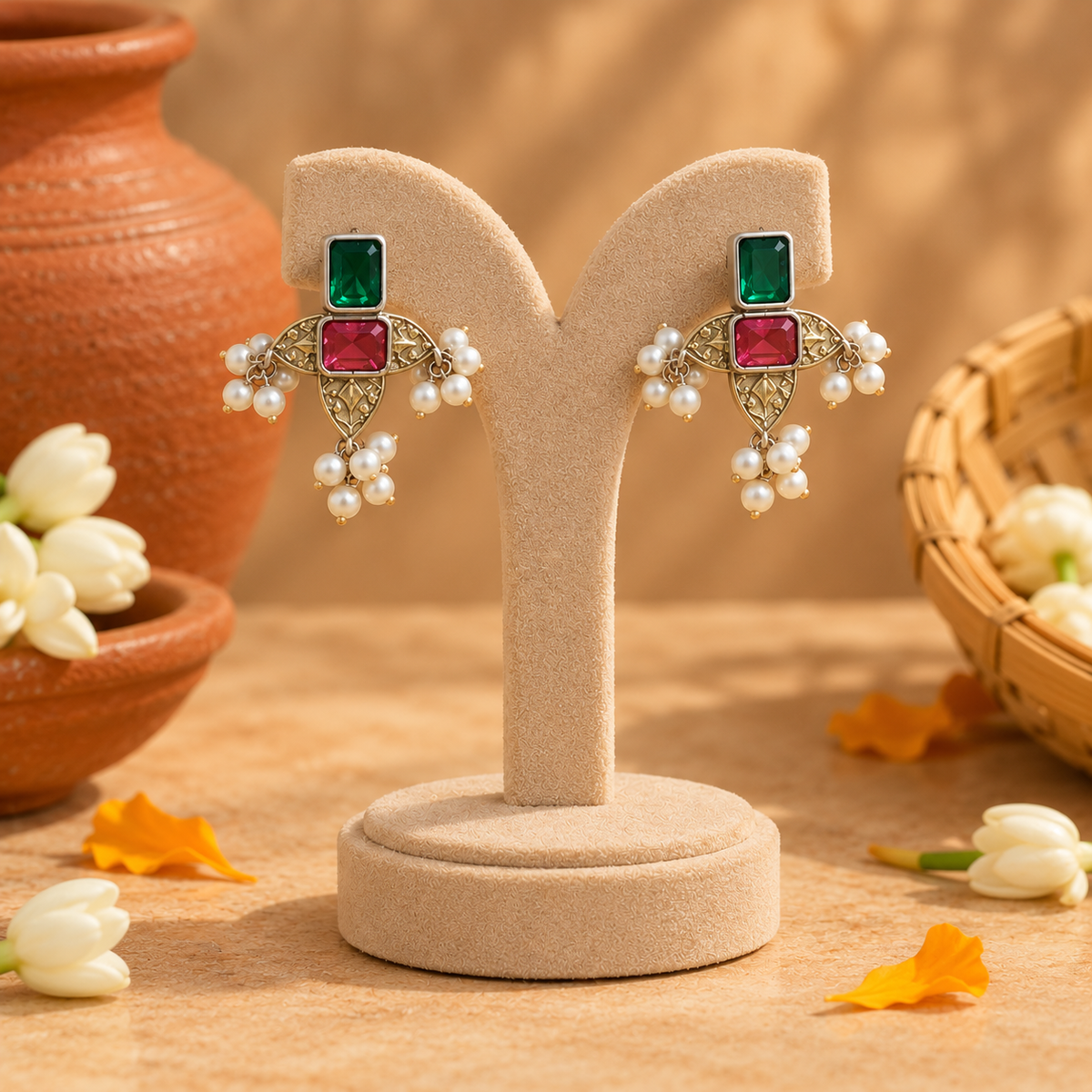 Anu Multicolour Dual Tone Necklace Set