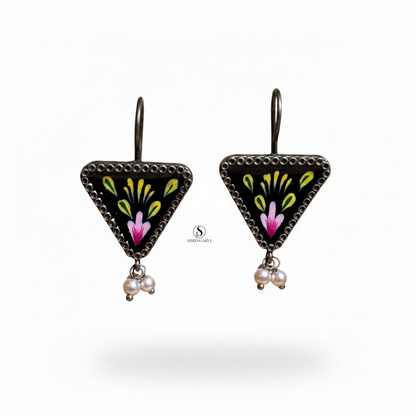 Black Phulkari Danglers