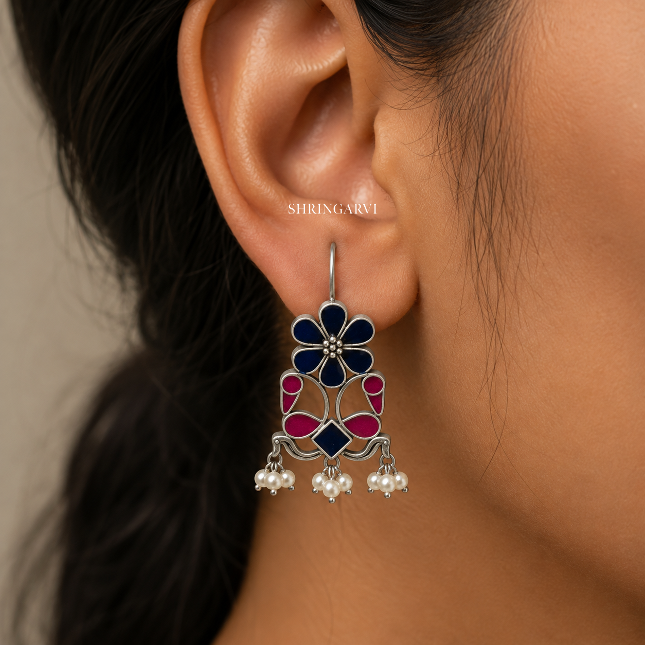 Blue Magenta Morni Danglers
