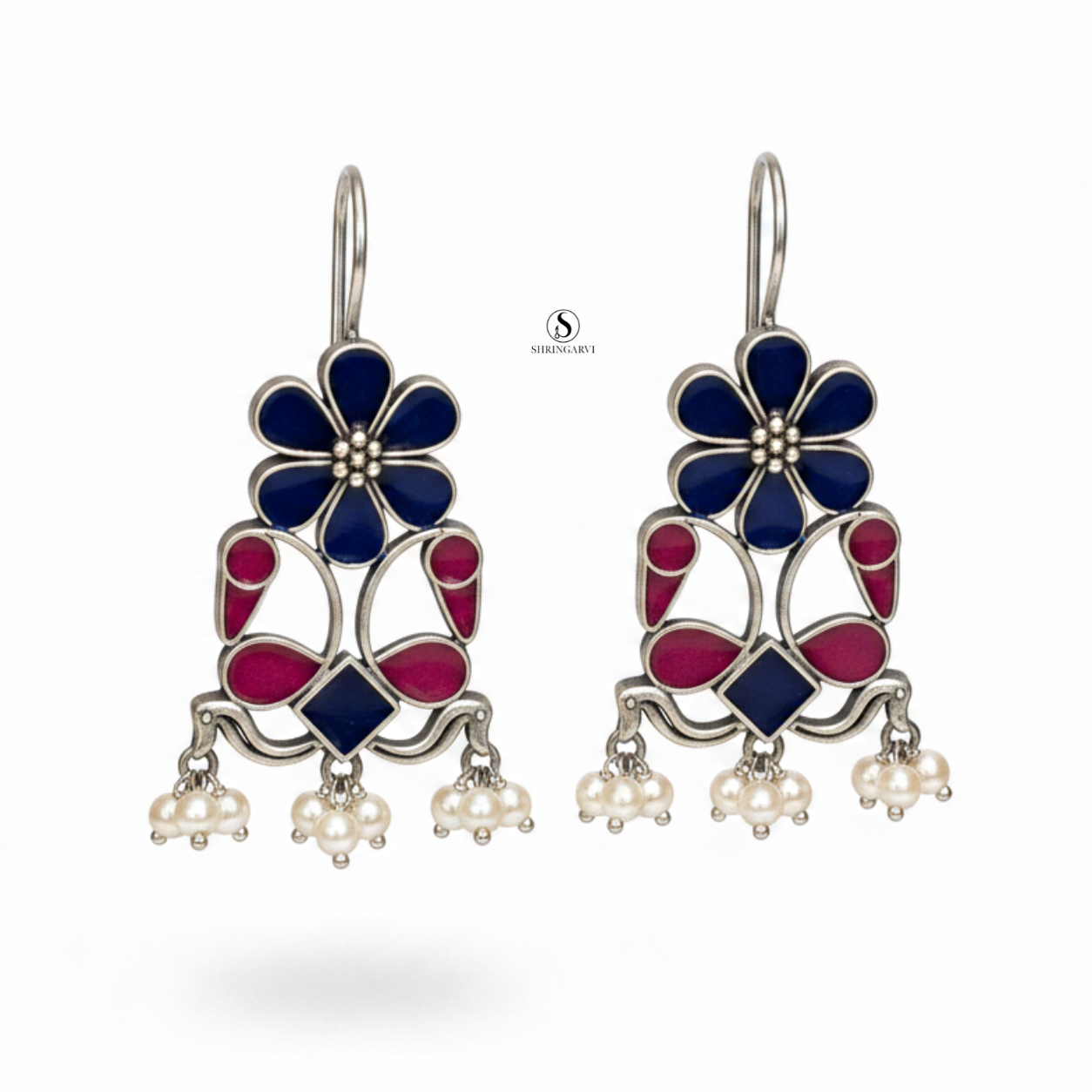 Blue Magenta Morni Danglers