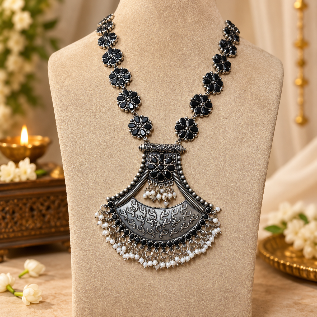 Black Rajeshwari Necklace