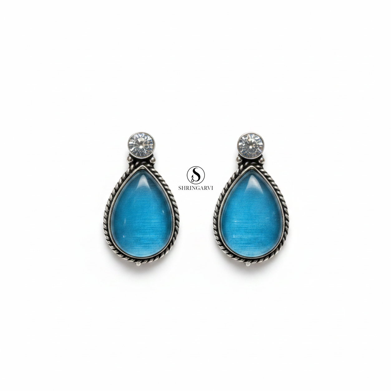 Blue Raindrop Studs