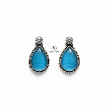 Blue Raindrop Studs
