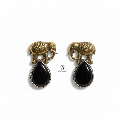 Black Girija Dual Tone Stud