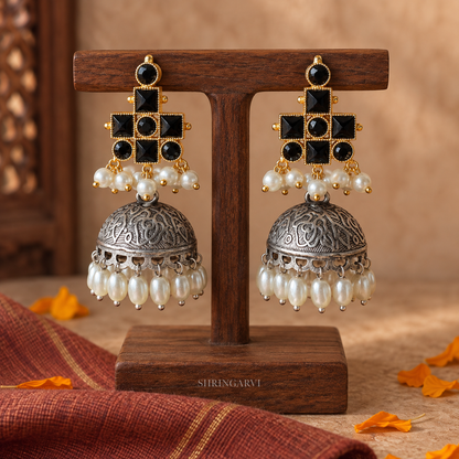 Black Mrinal Dual Tone Jhumka