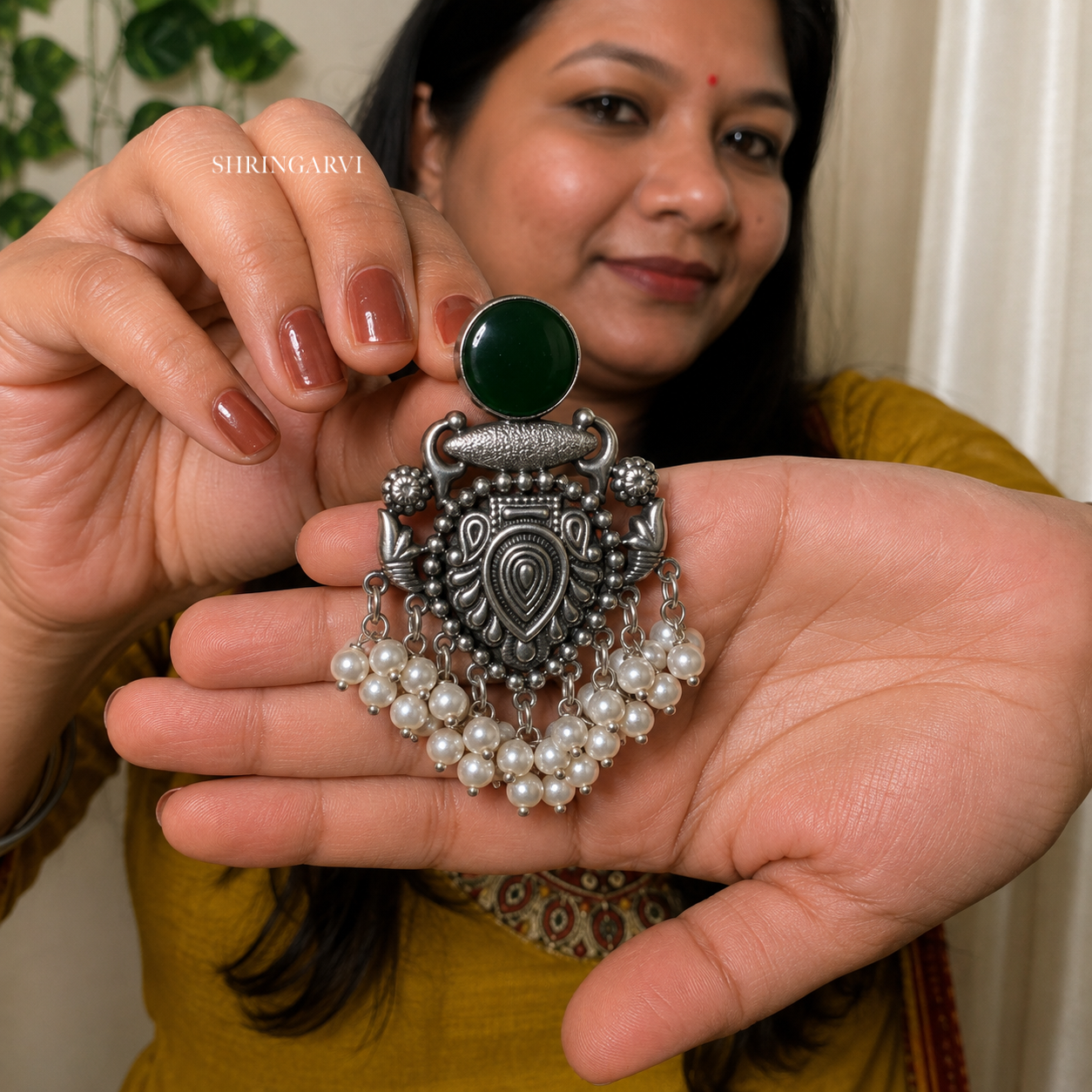 Emerald Green Raagini Danglers