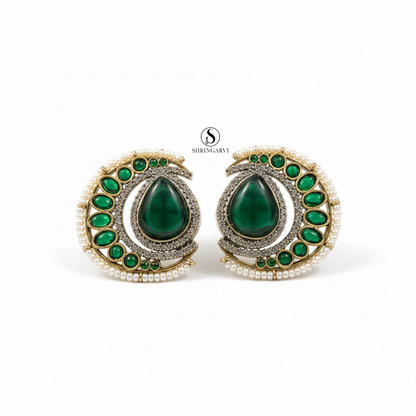 Emerald Green Nisha Stone Studs
