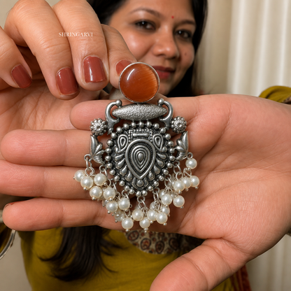 Amber Brown Raagini Danglers