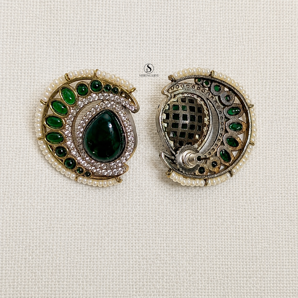 Emerald Green Nisha Stone Studs