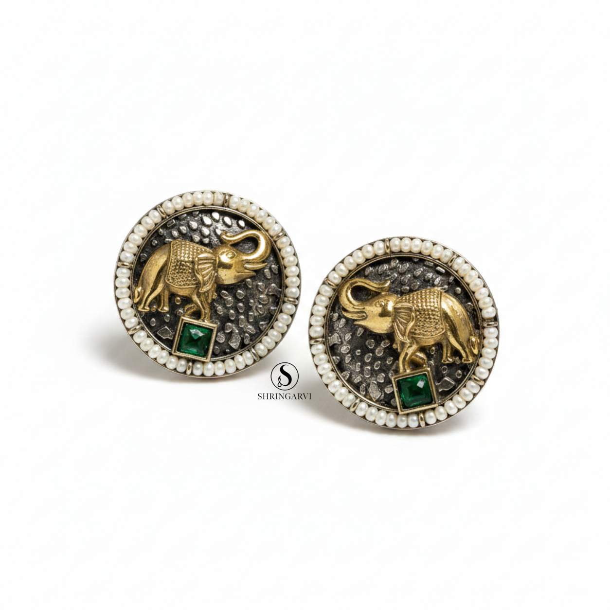Emerald Green Vinayak Studs