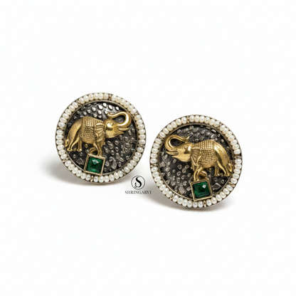 Emerald Green Vinayak Studs