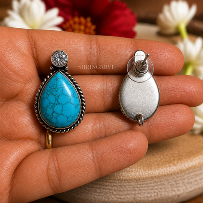 Firoza Raindrop Studs