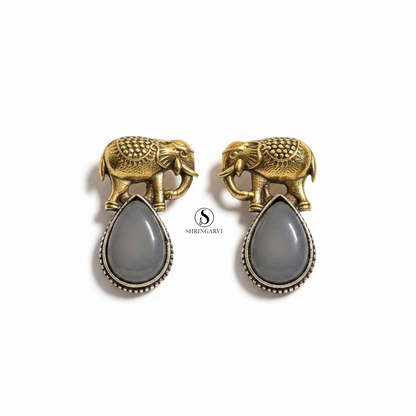 Grey Girija Dual Tone Studs