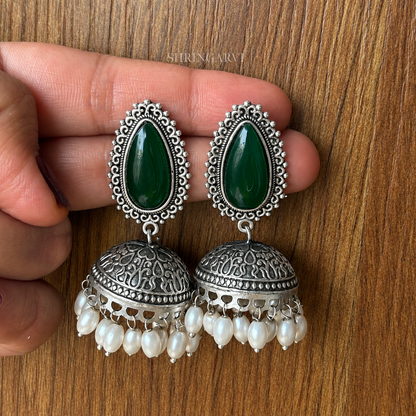 Green Gaura Jhumka