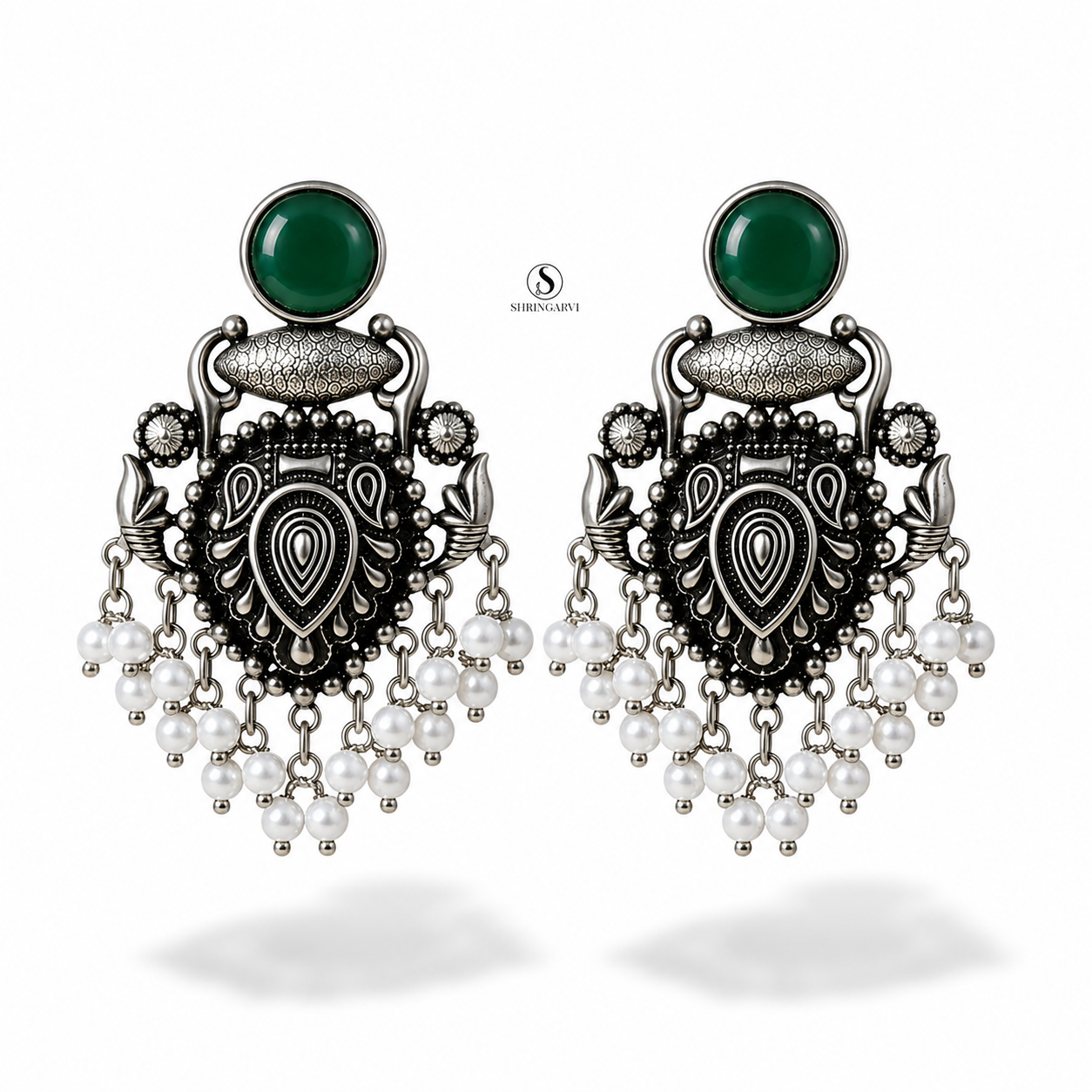 Emerald Green Raagini Danglers