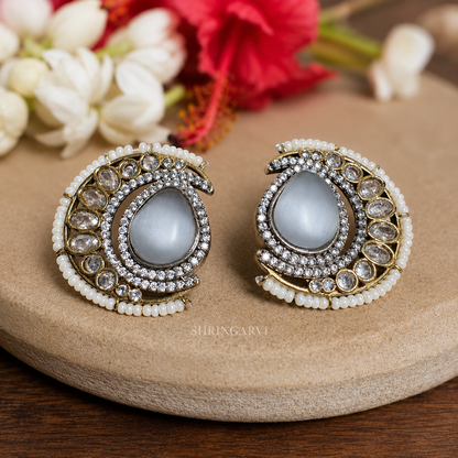 Grey Nisha Studs