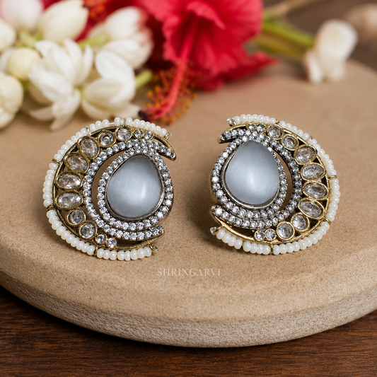 Grey Nisha Studs