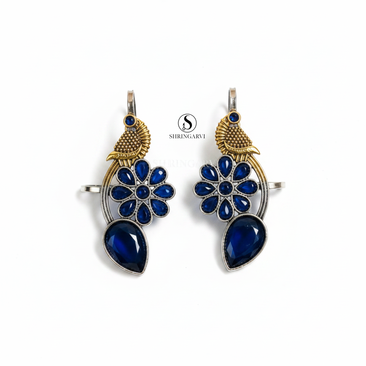 Navy Blue Meenakshi Earcuffs
