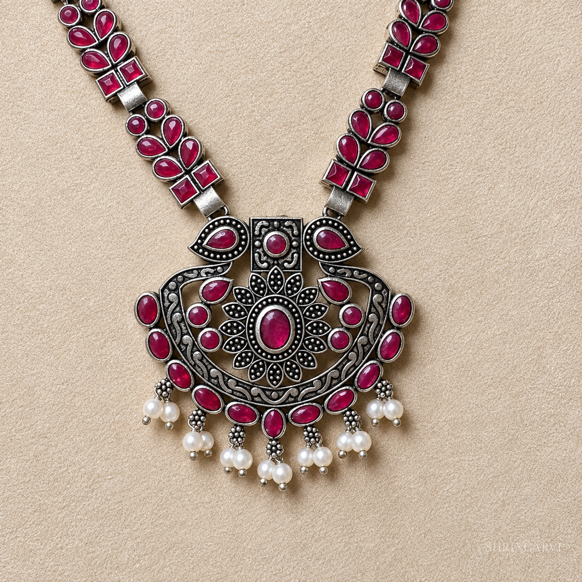 Magenta Lalita Long Necklace Set
