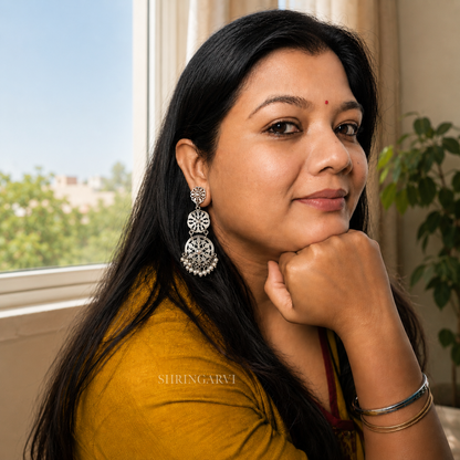 Pearl Madhubala Brass Danglers