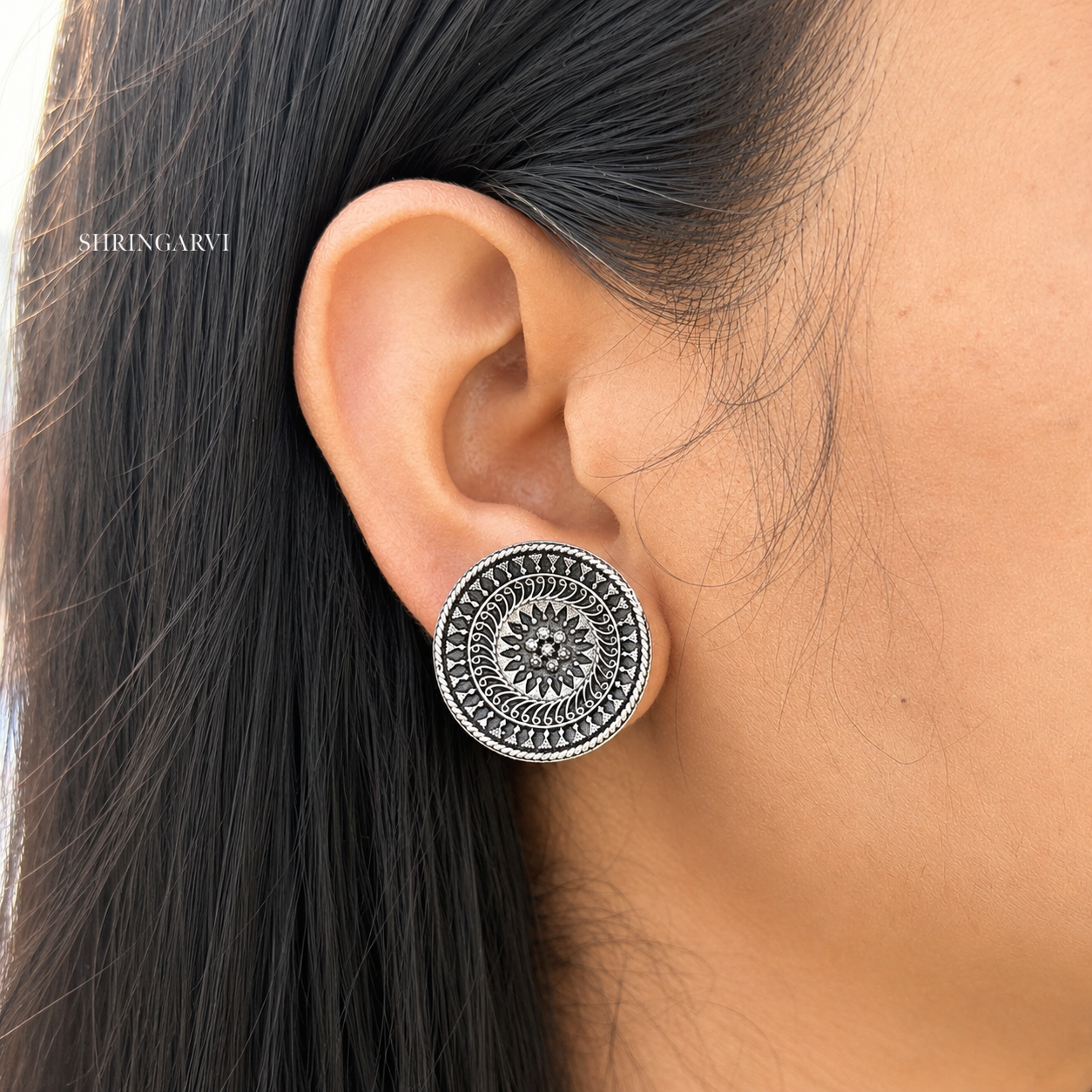 Mandala Brass Studs