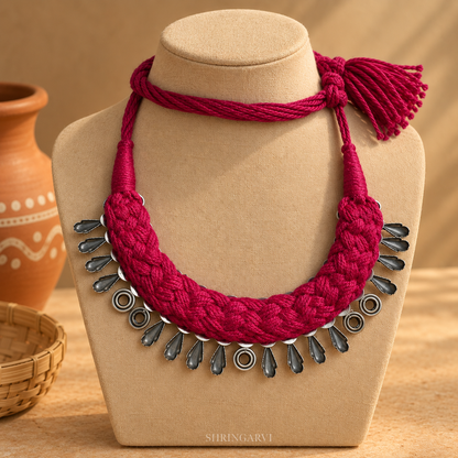 Matsya Thread Choker Necklace in Premium Brass