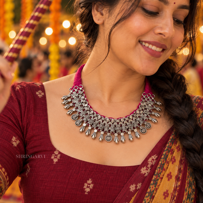 Matsya Thread Choker Necklace in Premium Brass
