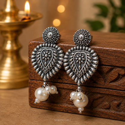 Oxidised Devika Long Set with Earrings