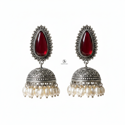 Red Gaura Jhumka