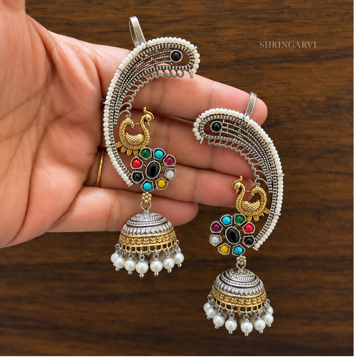 Multicolour Rajnigandha Earcuffs