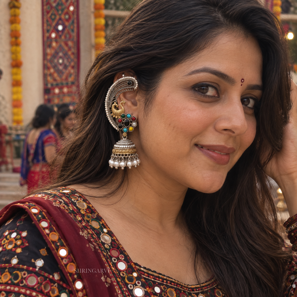 Multicolour Rajnigandha Earcuffs