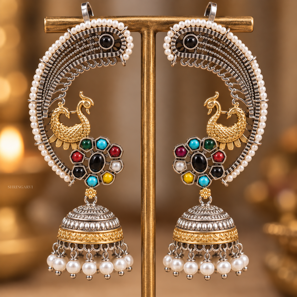 Multicolour Rajnigandha Earcuffs