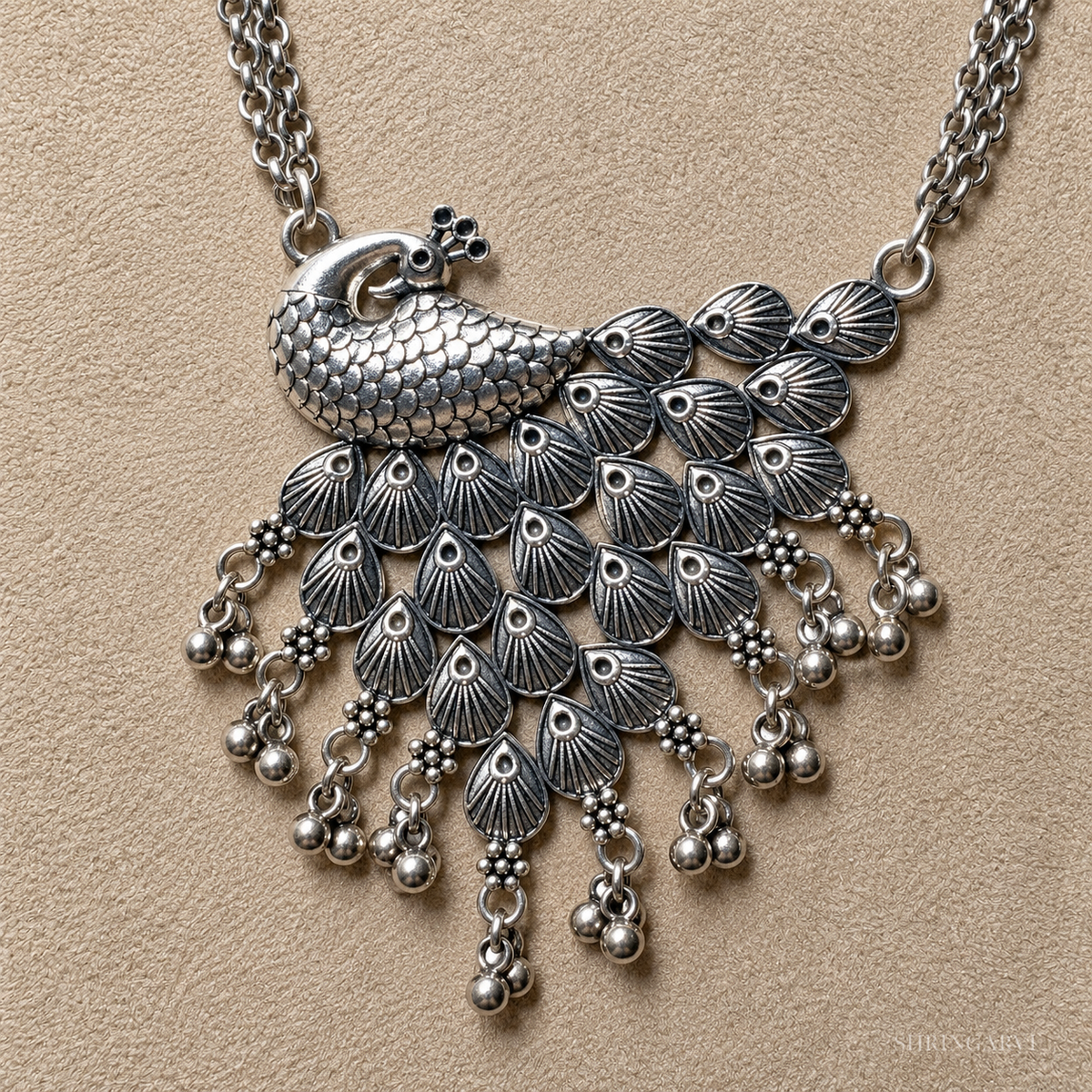 Silver Nakhrali Ghunghroo Necklace