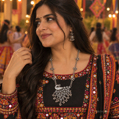 Silver Nakhrali Ghunghroo Necklace