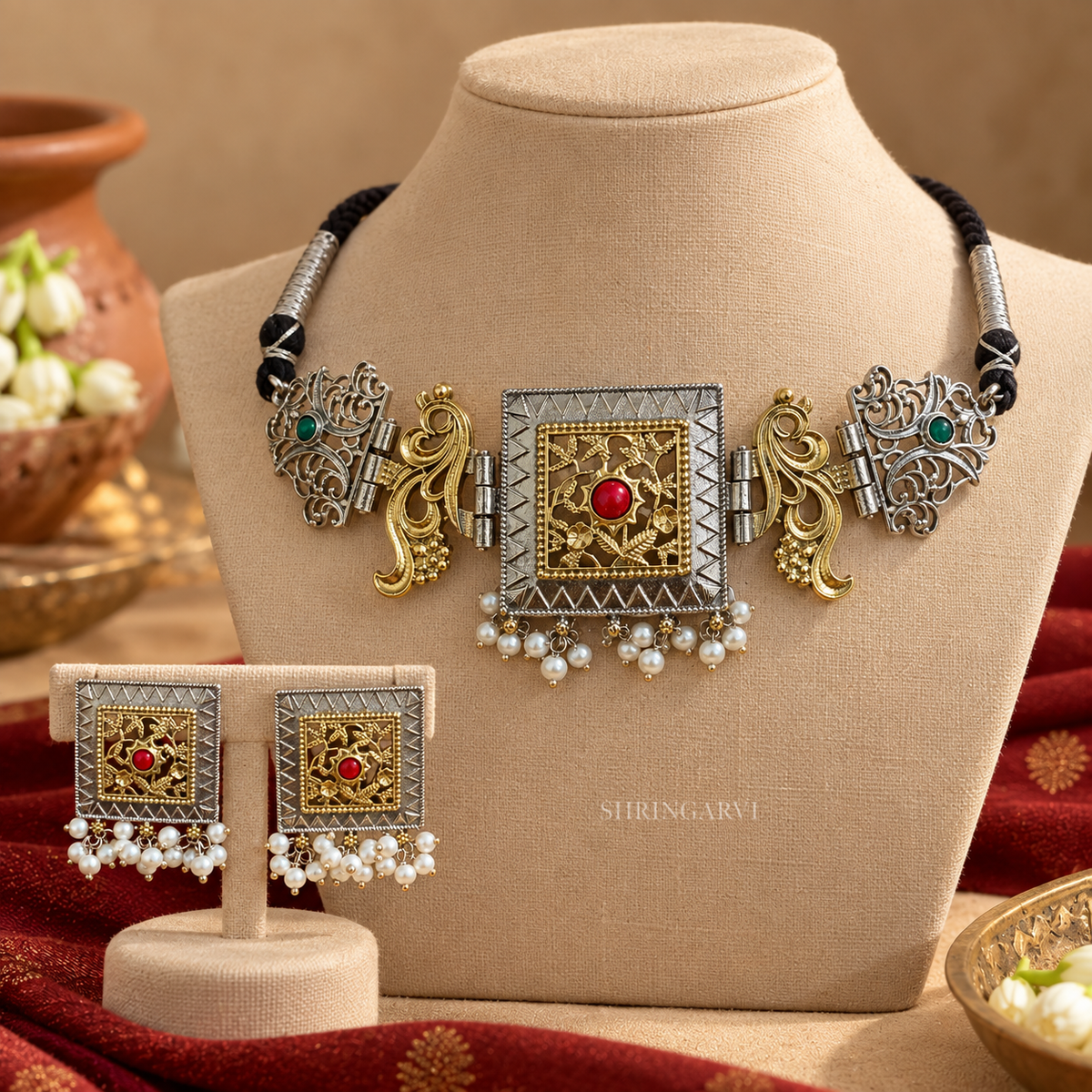 Tulsi Dual Tone Choker Set